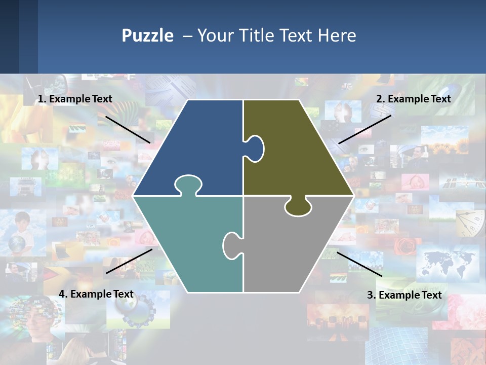 A Collage Of Pictures With A Blue Background PowerPoint Template