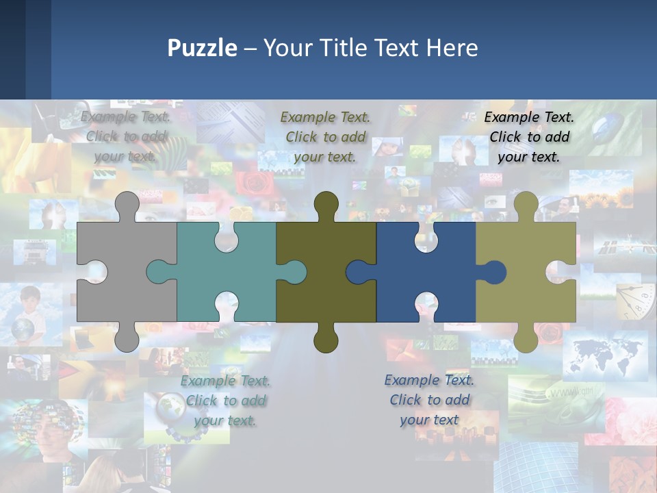 A Collage Of Pictures With A Blue Background PowerPoint Template