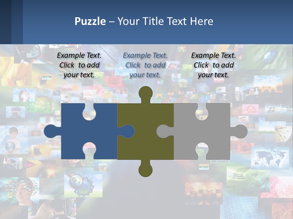 A Collage Of Pictures With A Blue Background PowerPoint Template