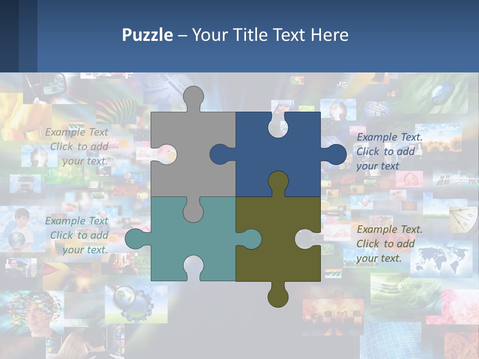 A Collage Of Pictures With A Blue Background PowerPoint Template