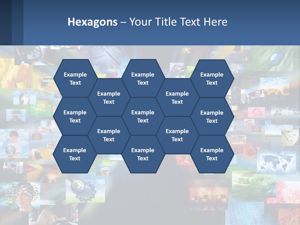 A Collage Of Pictures With A Blue Background PowerPoint Template