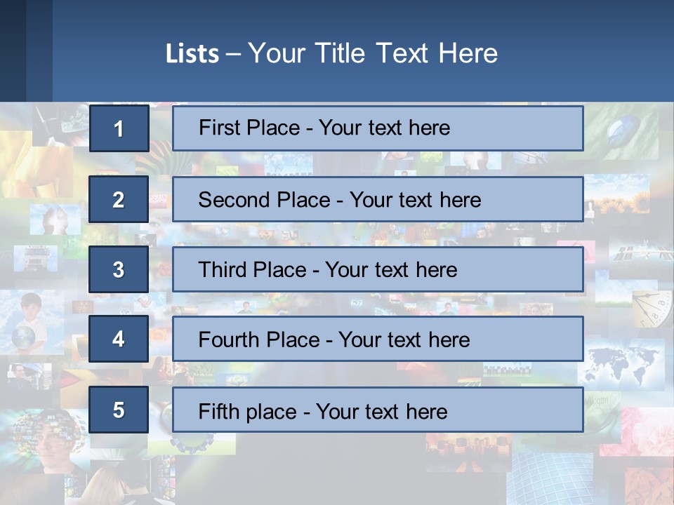 A Collage Of Pictures With A Blue Background PowerPoint Template
