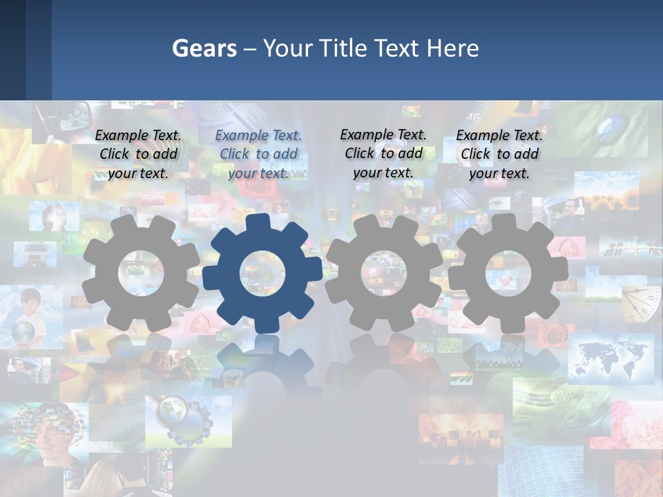 A Collage Of Pictures With A Blue Background PowerPoint Template