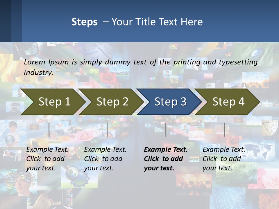 A Collage Of Pictures With A Blue Background PowerPoint Template