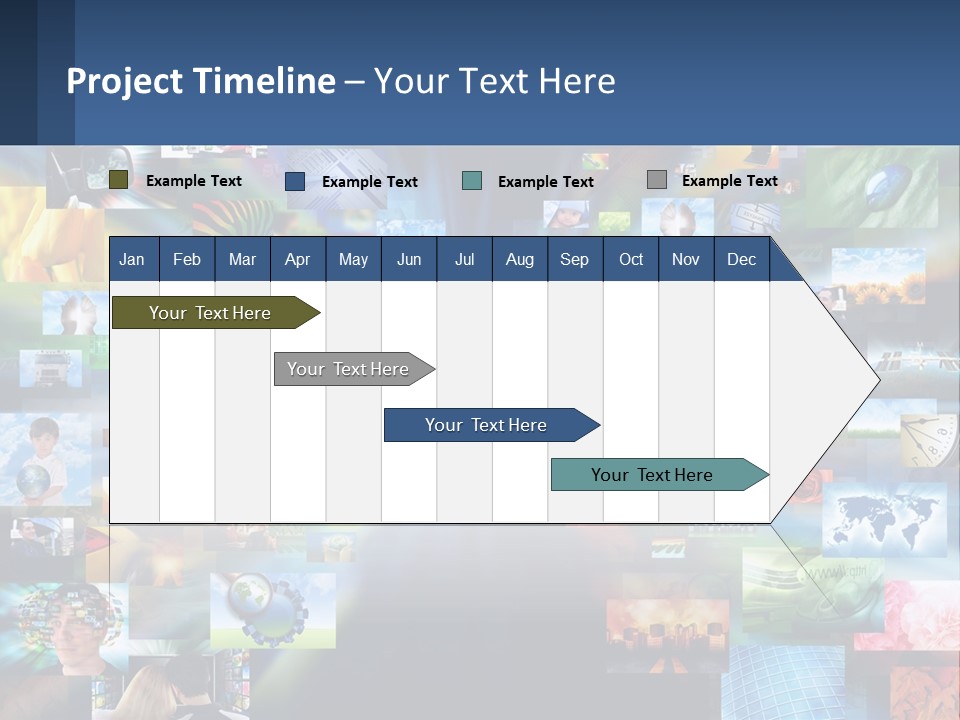 A Collage Of Pictures With A Blue Background PowerPoint Template