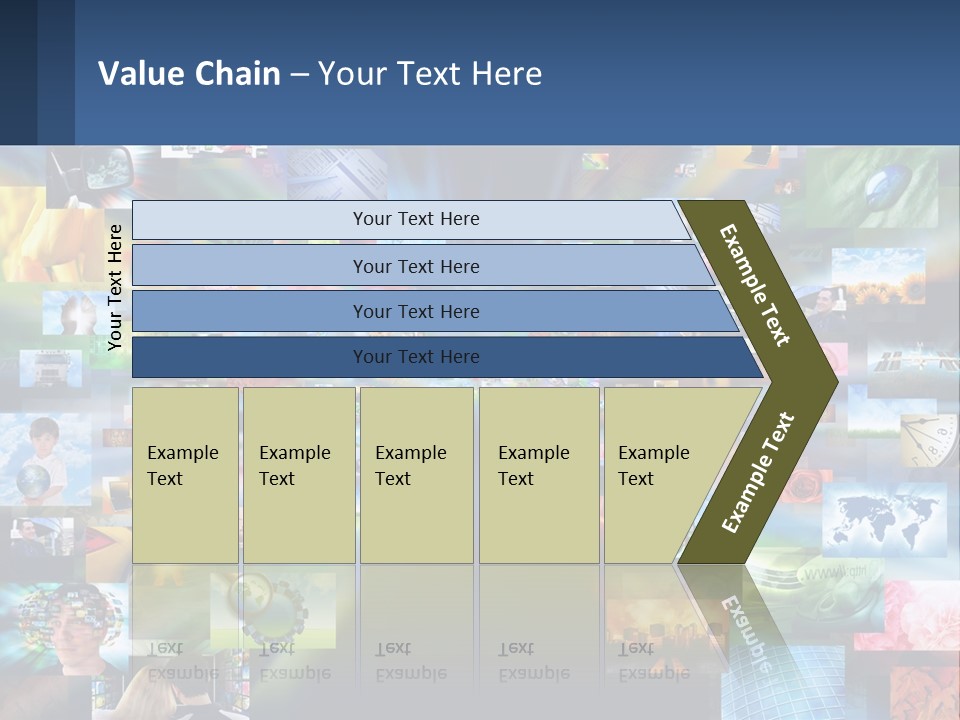 A Collage Of Pictures With A Blue Background PowerPoint Template