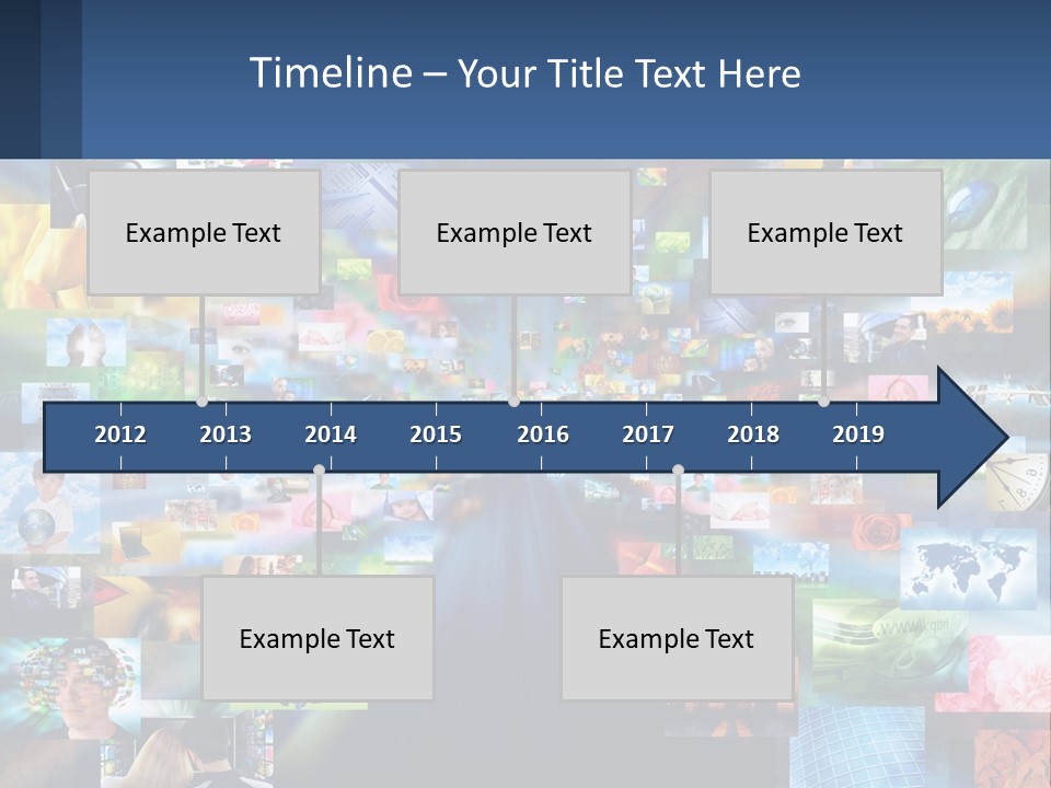 A Collage Of Pictures With A Blue Background PowerPoint Template