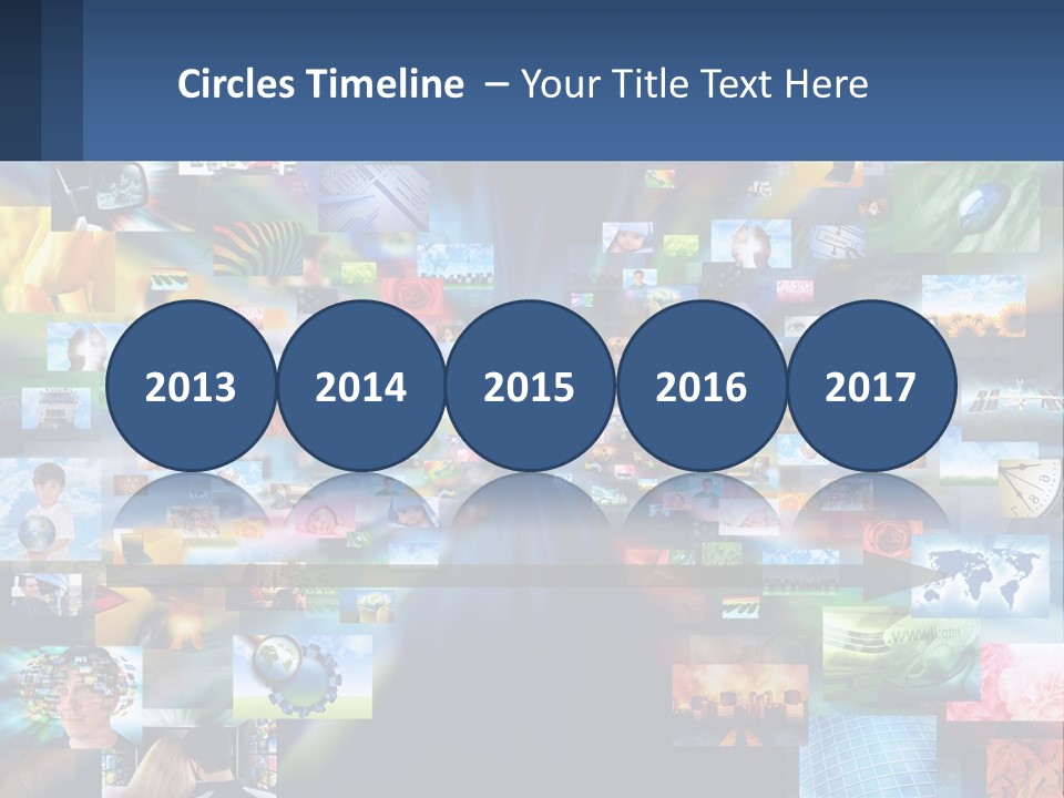 A Collage Of Pictures With A Blue Background PowerPoint Template