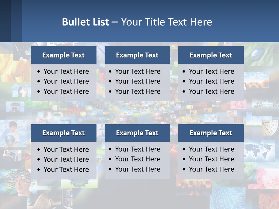 A Collage Of Pictures With A Blue Background PowerPoint Template