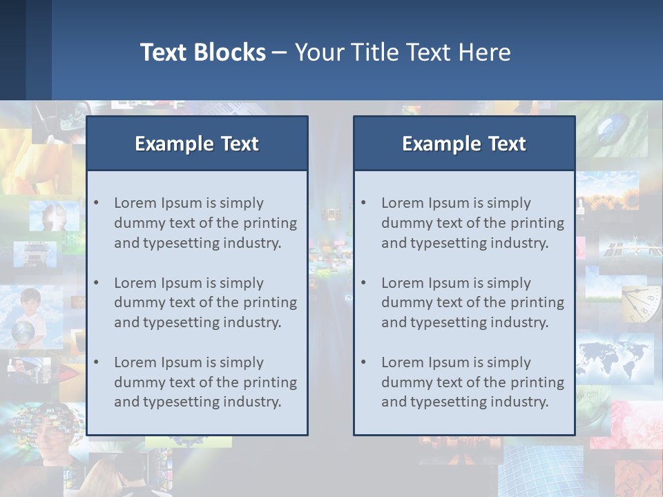A Collage Of Pictures With A Blue Background PowerPoint Template