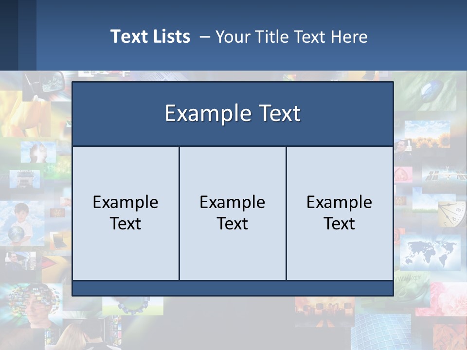 A Collage Of Pictures With A Blue Background PowerPoint Template