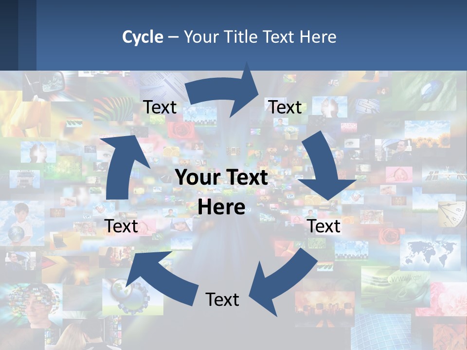 A Collage Of Pictures With A Blue Background PowerPoint Template