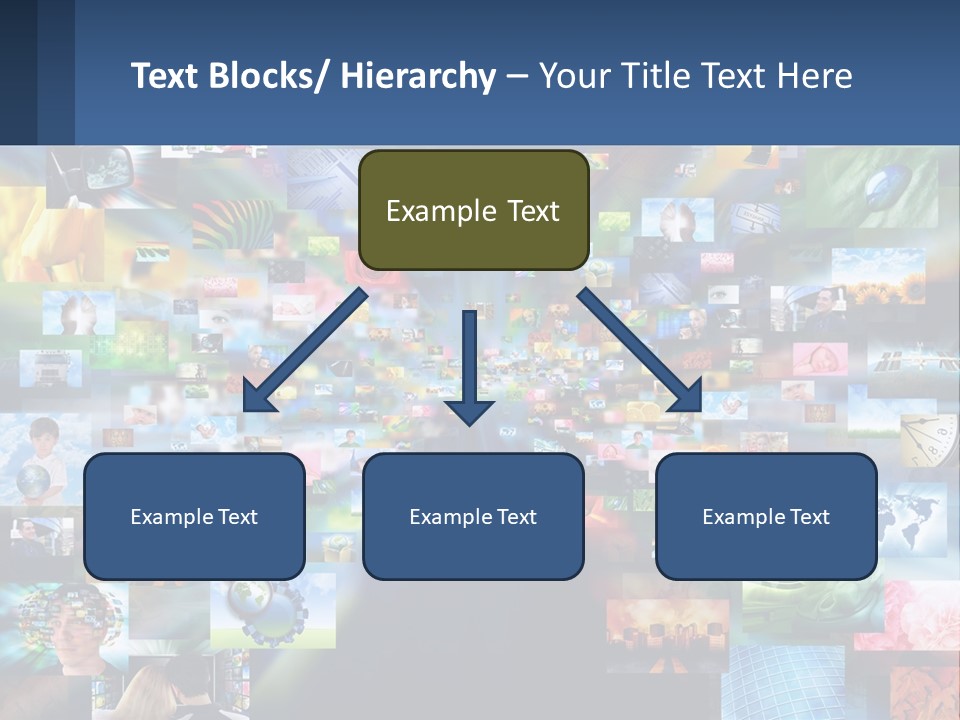 A Collage Of Pictures With A Blue Background PowerPoint Template