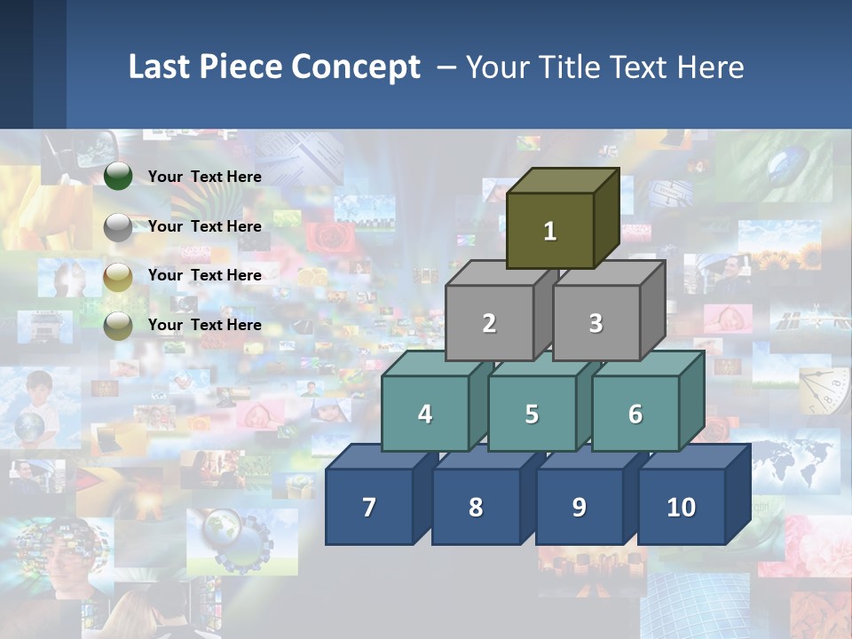 A Collage Of Pictures With A Blue Background PowerPoint Template