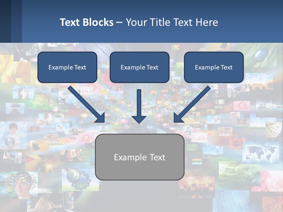 A Collage Of Pictures With A Blue Background PowerPoint Template