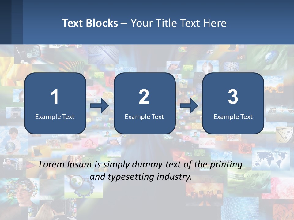 A Collage Of Pictures With A Blue Background PowerPoint Template