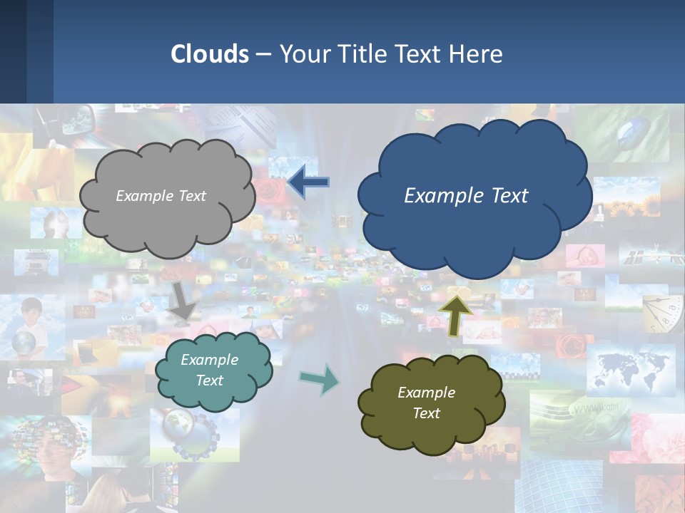 A Collage Of Pictures With A Blue Background PowerPoint Template