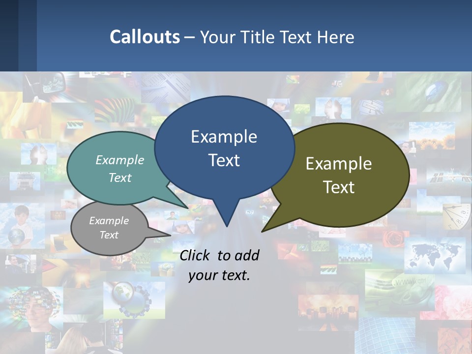 A Collage Of Pictures With A Blue Background PowerPoint Template