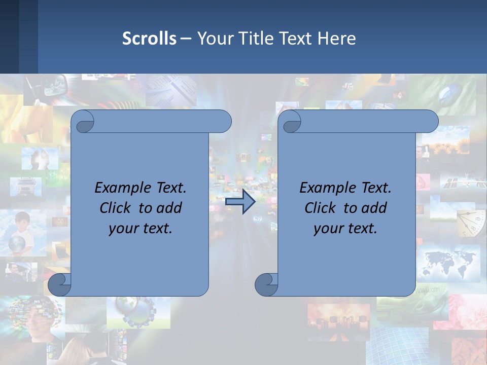 A Collage Of Pictures With A Blue Background PowerPoint Template