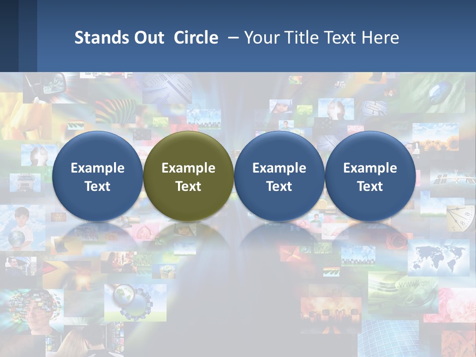 A Collage Of Pictures With A Blue Background PowerPoint Template