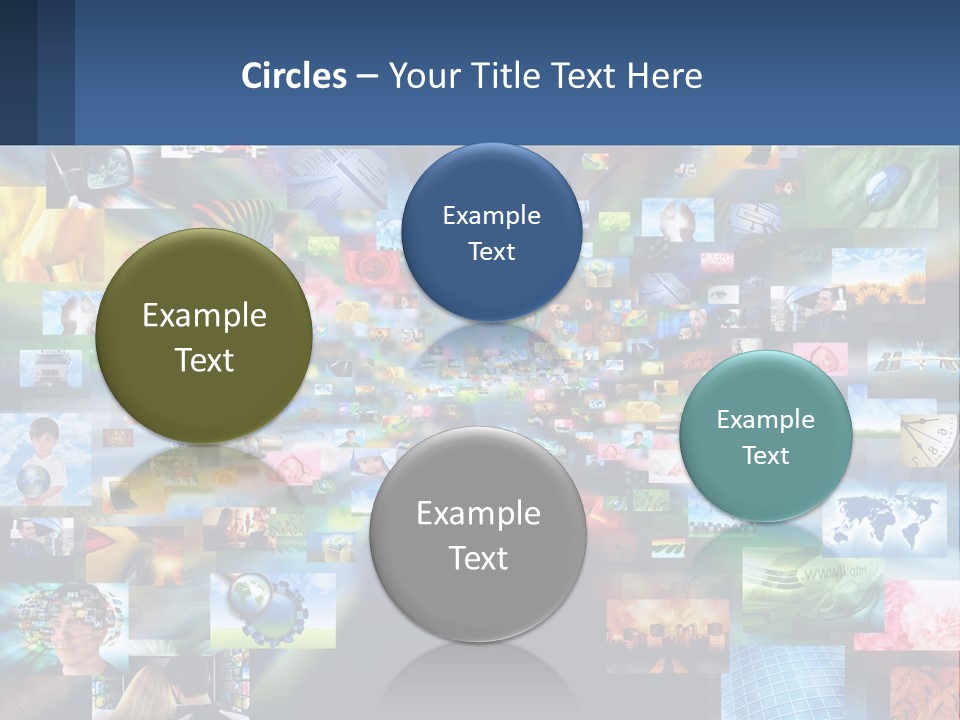 A Collage Of Pictures With A Blue Background PowerPoint Template