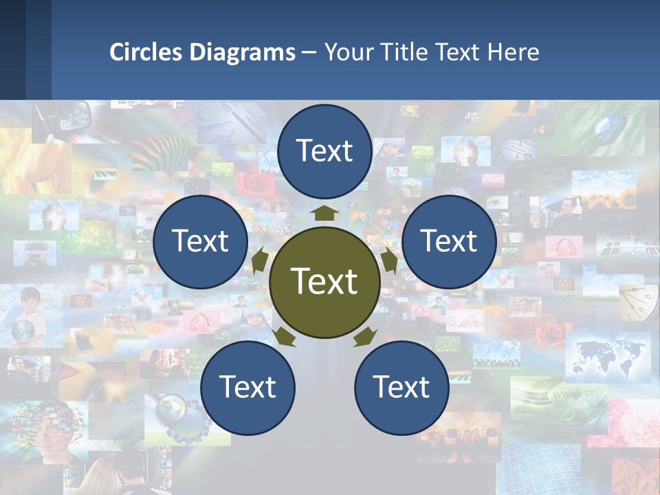 A Collage Of Pictures With A Blue Background PowerPoint Template