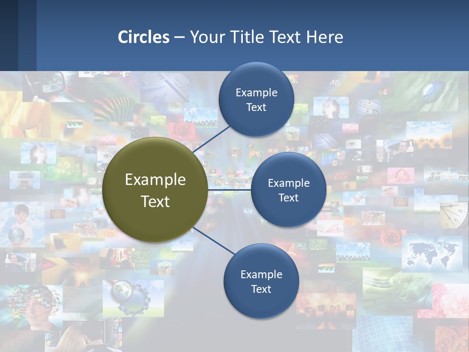 A Collage Of Pictures With A Blue Background PowerPoint Template