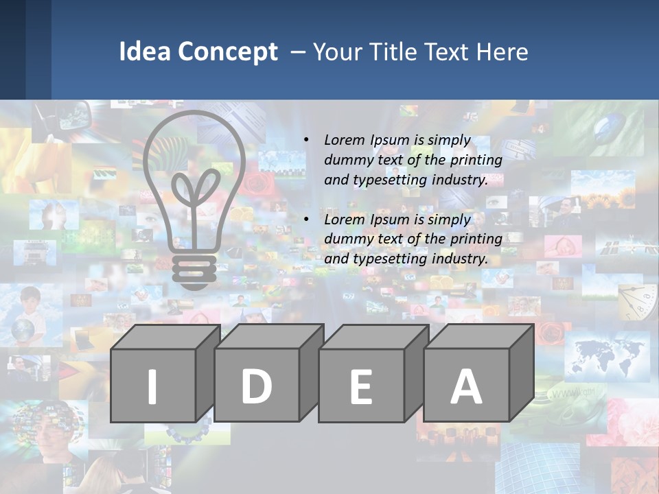 A Collage Of Pictures With A Blue Background PowerPoint Template