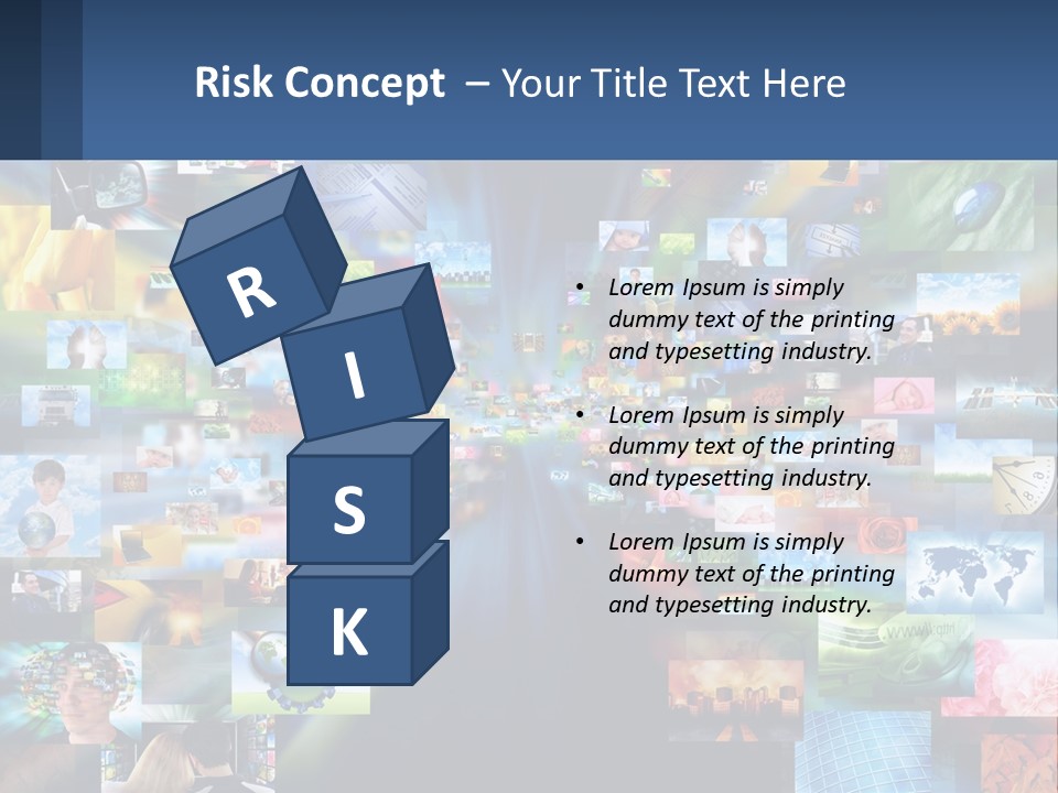 A Collage Of Pictures With A Blue Background PowerPoint Template