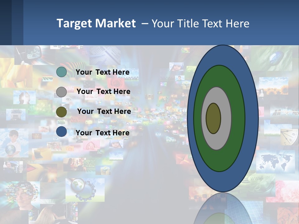 A Collage Of Pictures With A Blue Background PowerPoint Template