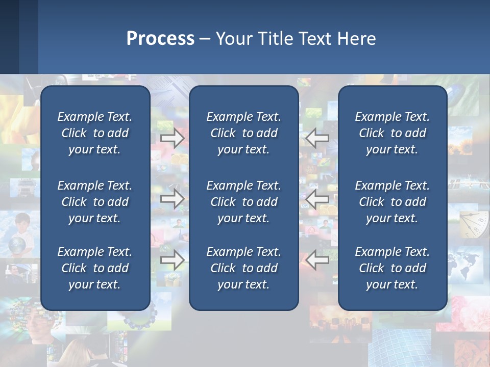 A Collage Of Pictures With A Blue Background PowerPoint Template