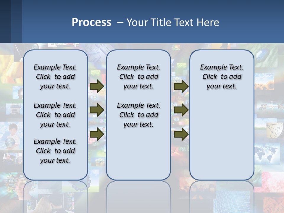 A Collage Of Pictures With A Blue Background PowerPoint Template