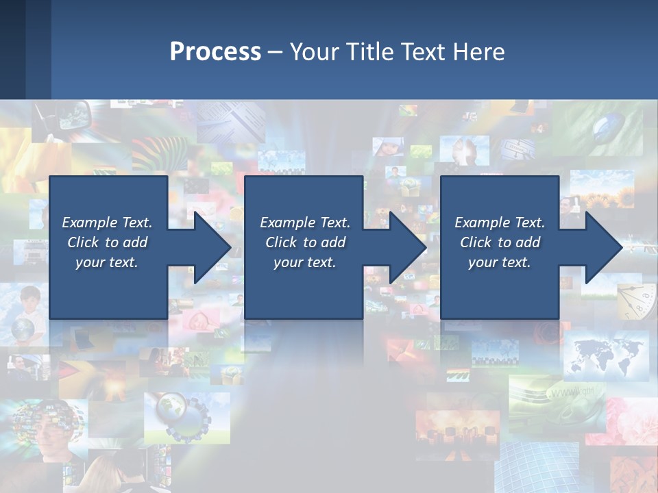 A Collage Of Pictures With A Blue Background PowerPoint Template