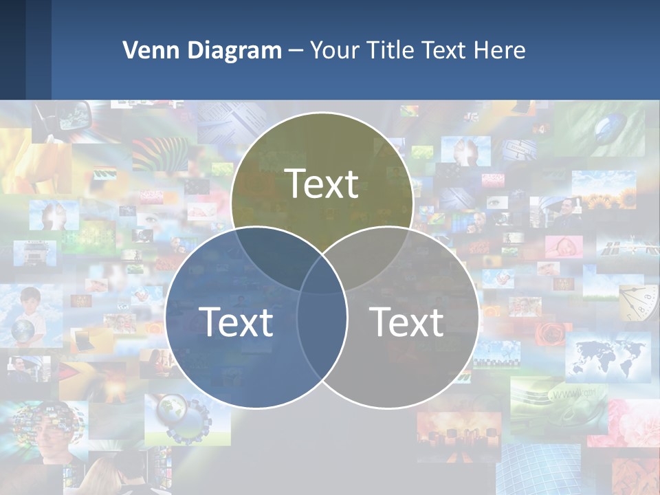 A Collage Of Pictures With A Blue Background PowerPoint Template