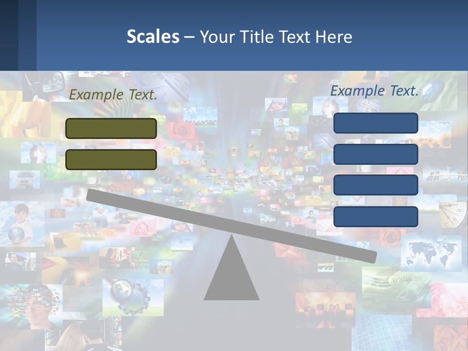 A Collage Of Pictures With A Blue Background PowerPoint Template