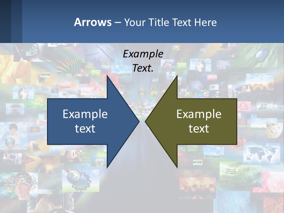 A Collage Of Pictures With A Blue Background PowerPoint Template