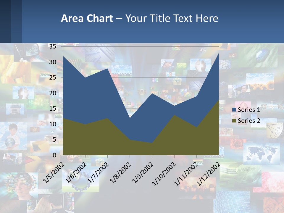 A Collage Of Pictures With A Blue Background PowerPoint Template