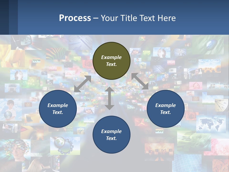 A Collage Of Pictures With A Blue Background PowerPoint Template