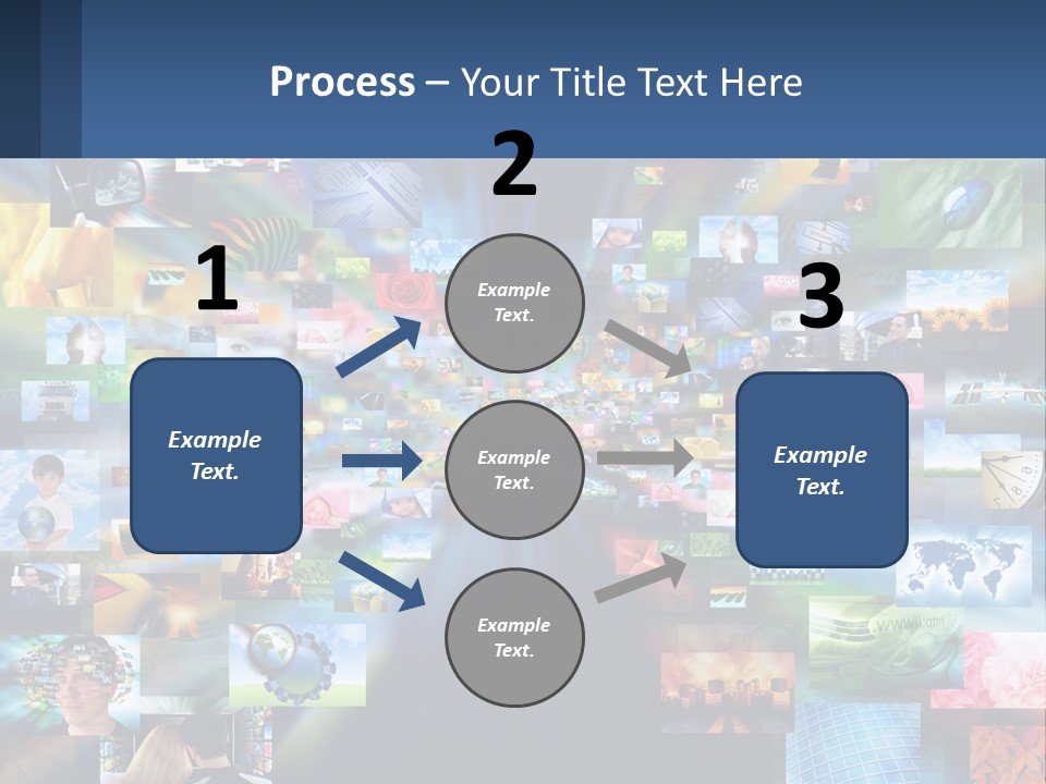 A Collage Of Pictures With A Blue Background PowerPoint Template