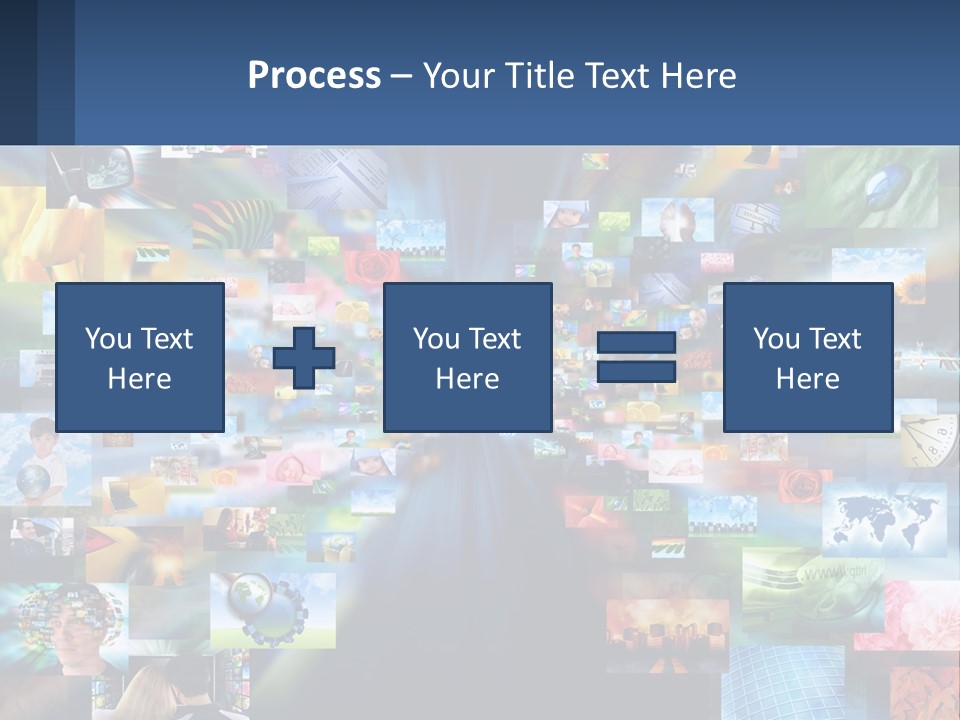 A Collage Of Pictures With A Blue Background PowerPoint Template