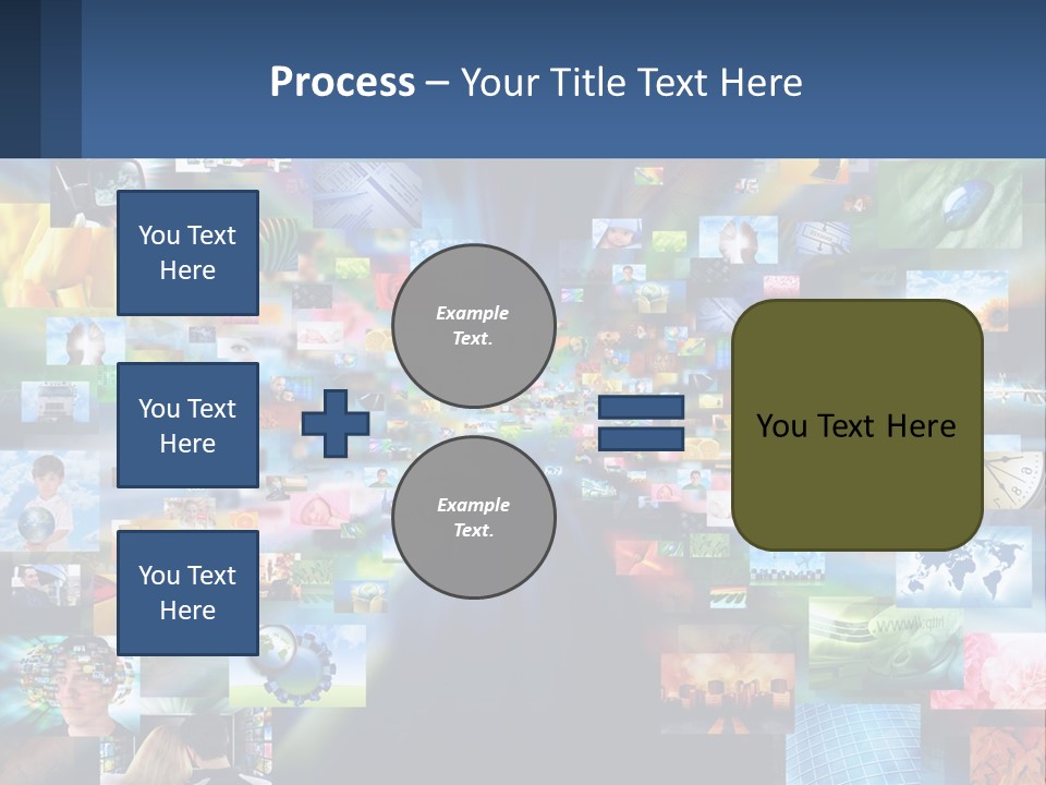 A Collage Of Pictures With A Blue Background PowerPoint Template
