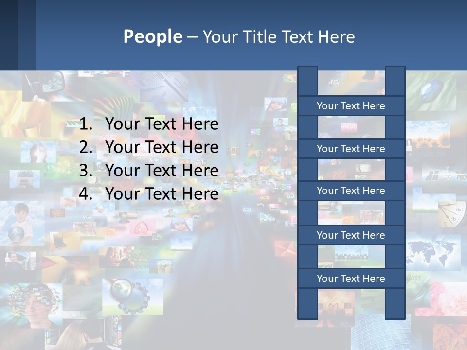 A Collage Of Pictures With A Blue Background PowerPoint Template