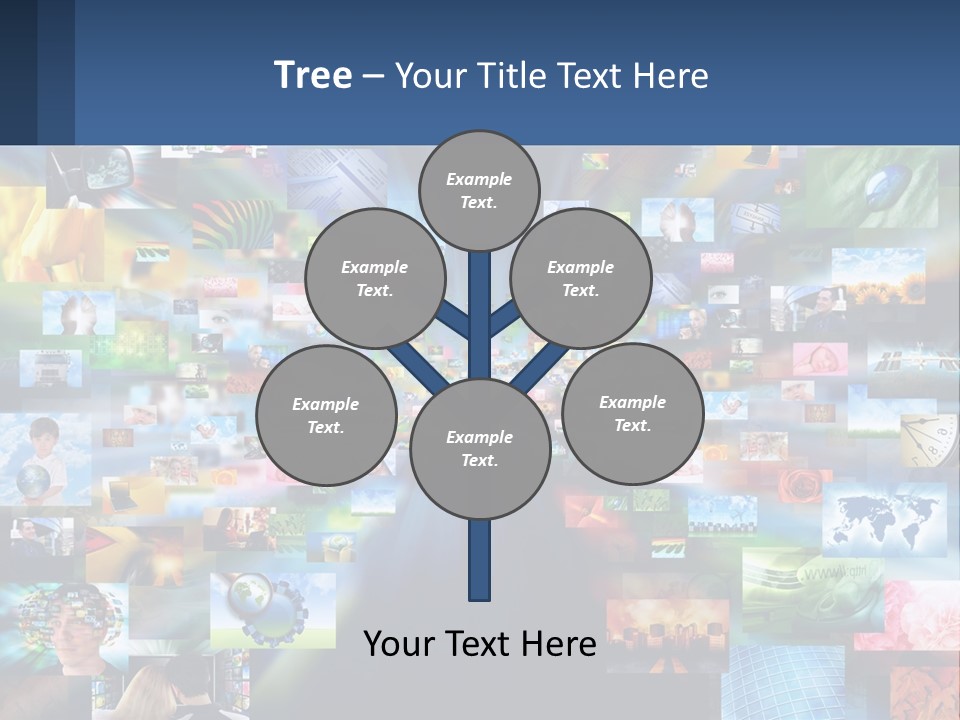 A Collage Of Pictures With A Blue Background PowerPoint Template