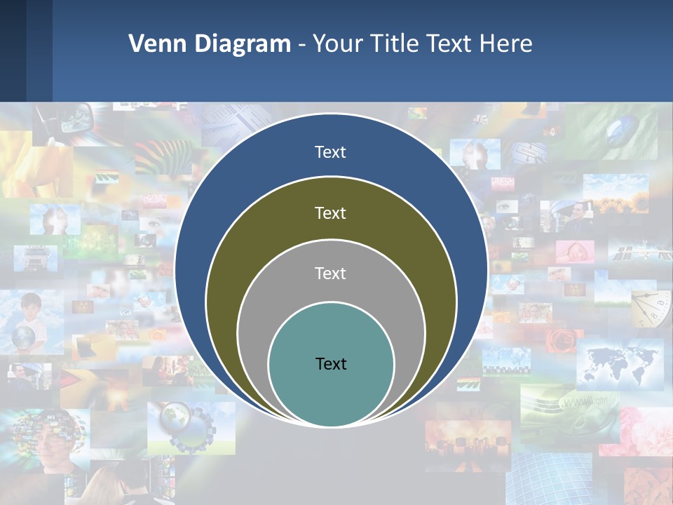 A Collage Of Pictures With A Blue Background PowerPoint Template