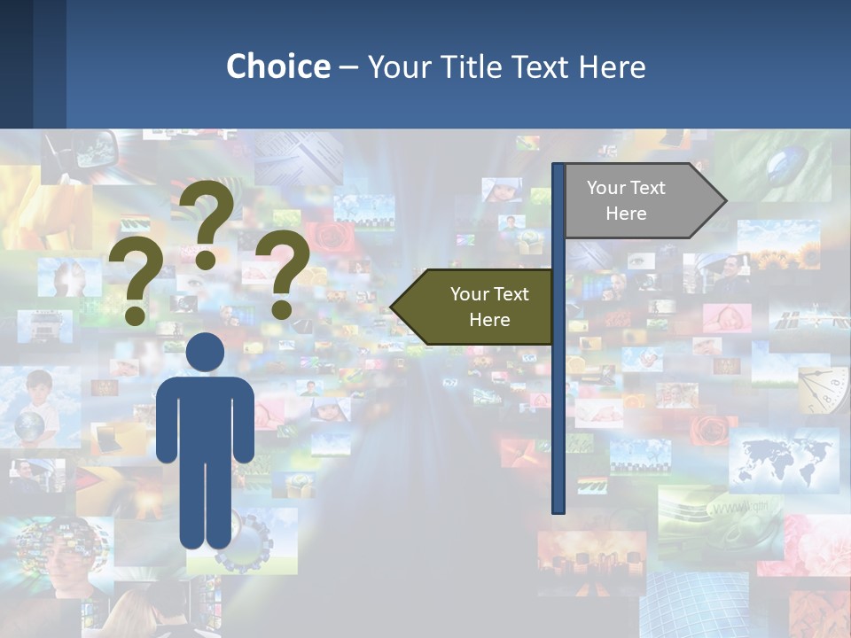 A Collage Of Pictures With A Blue Background PowerPoint Template