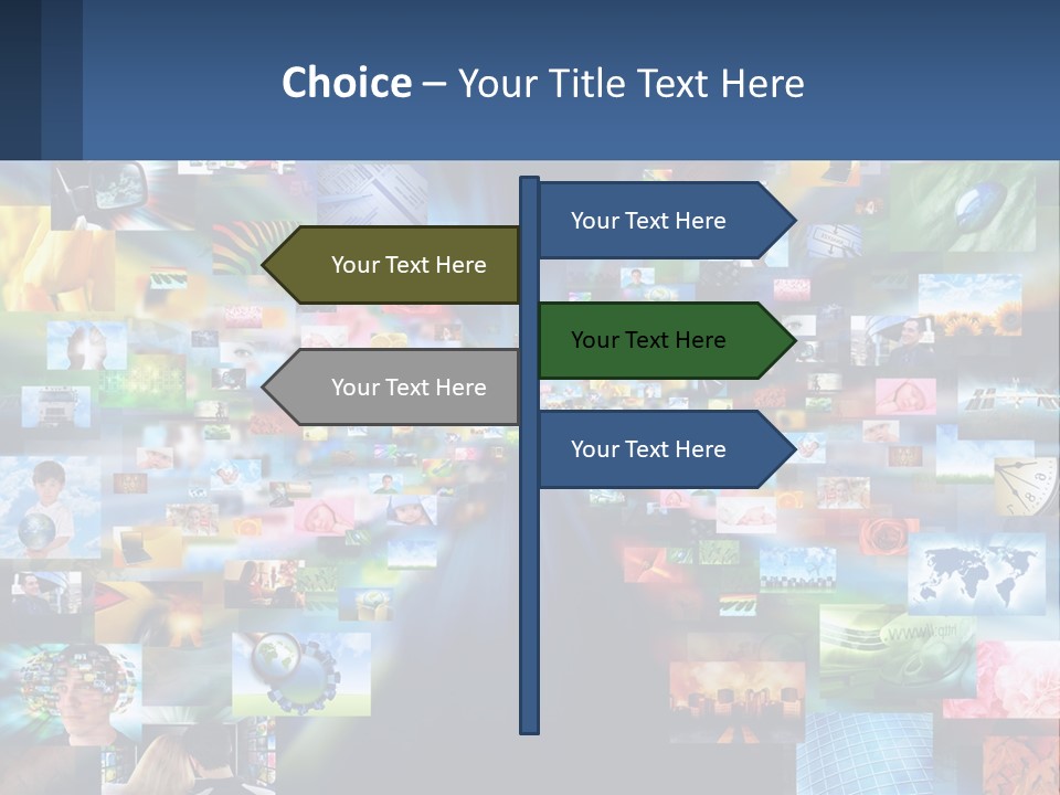 A Collage Of Pictures With A Blue Background PowerPoint Template