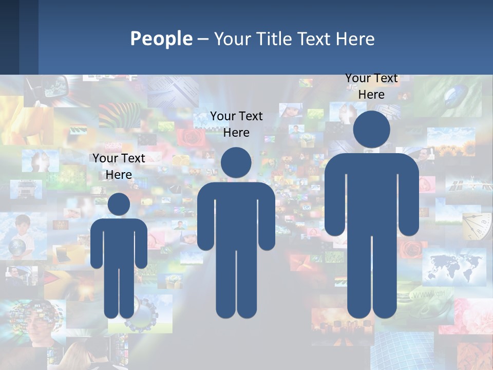 A Collage Of Pictures With A Blue Background PowerPoint Template