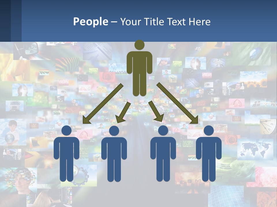 A Collage Of Pictures With A Blue Background PowerPoint Template