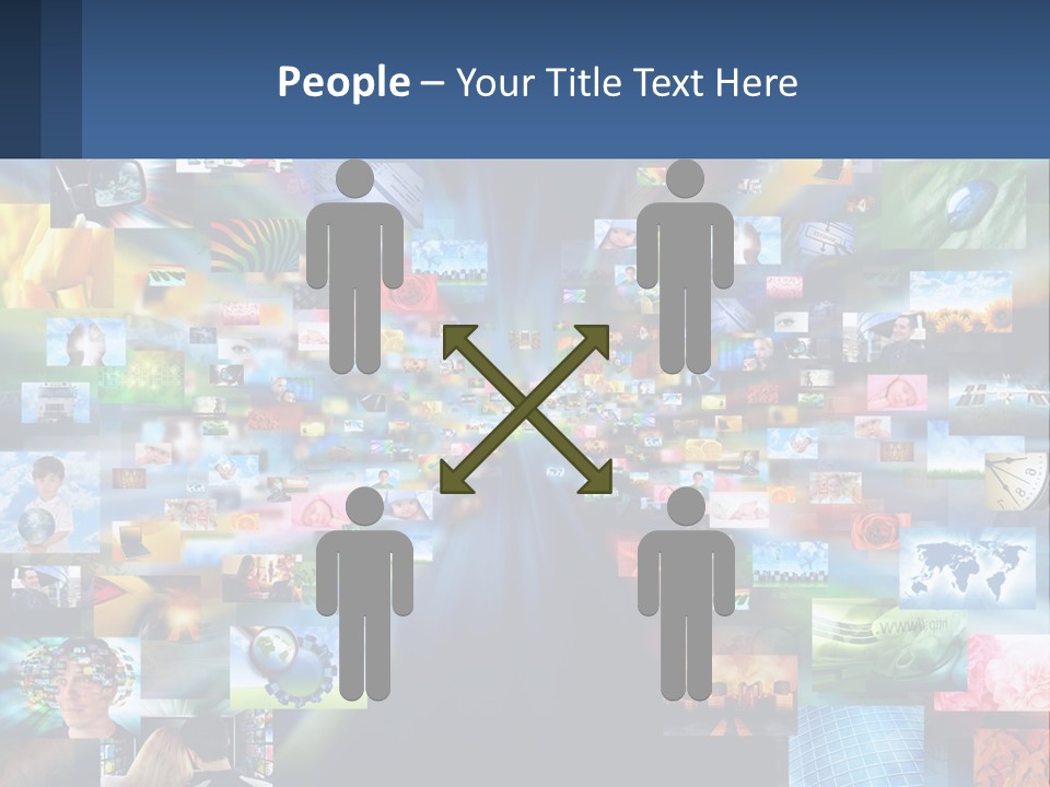 A Collage Of Pictures With A Blue Background PowerPoint Template