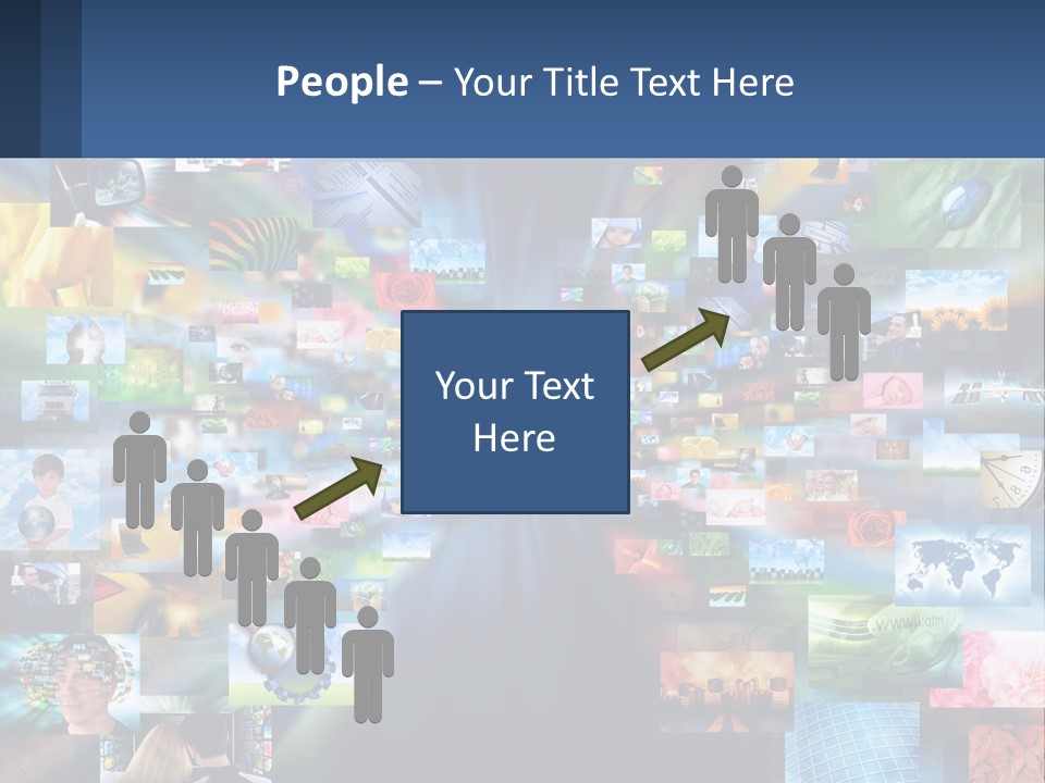 A Collage Of Pictures With A Blue Background PowerPoint Template